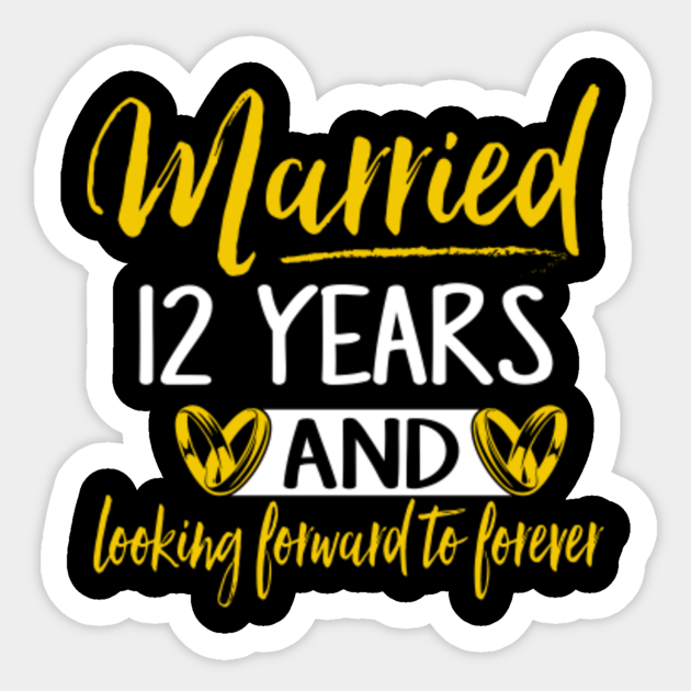 12th Wedding Anniversary Shirt. Married 12 Years 12th Wedding